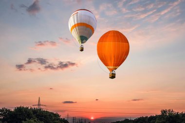 balloon in clouds against the sky