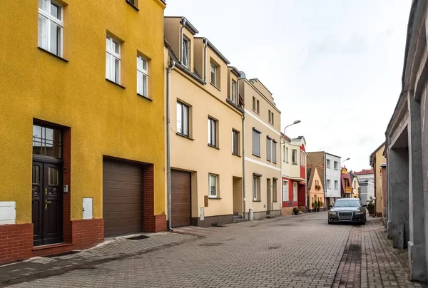 Fasad Gammal Bostadshus Gatan Staden Den Historiska Stadskärnan Polen — Stockfoto