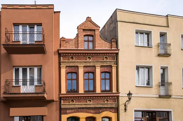 Stadsgator Gamla Traditionella Hus Polen — Stockfoto