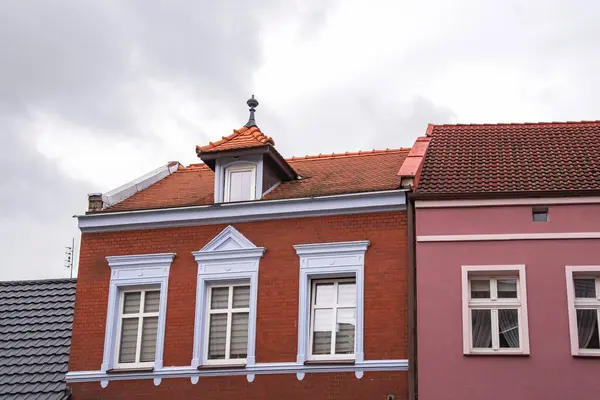 Stadsgator Gamla Traditionella Hus Polen — Stockfoto