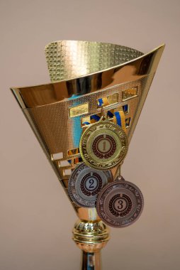 Altın, gümüş ve bronz madalyalarla kazanan kupa. Ödüllendirme Öznitelikleri