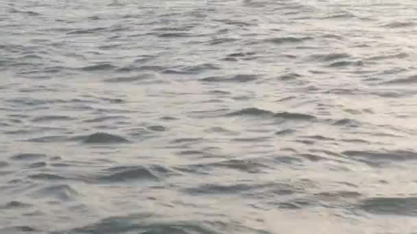 Gün batımında sakin bir denizin yüzeyinde — Stok video
