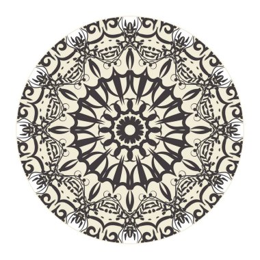 Kına için mandala şeklinde dairesel desen