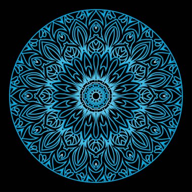 Kına için mandala şeklinde dairesel desen