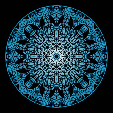 Kına için mandala şeklinde dairesel desen