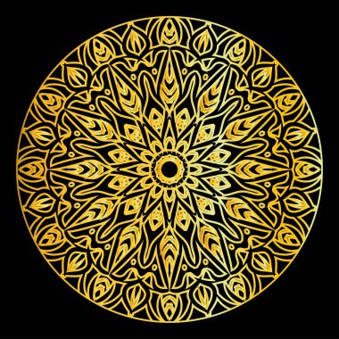 Kına için mandala şeklinde dairesel desen