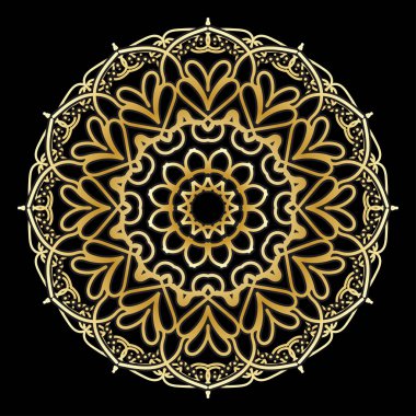 Kına için mandala şeklinde dairesel desen