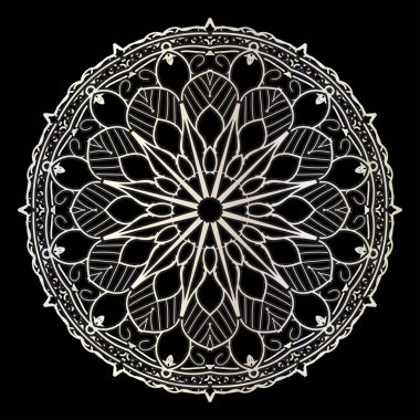 Kına için mandala şeklinde dairesel desen