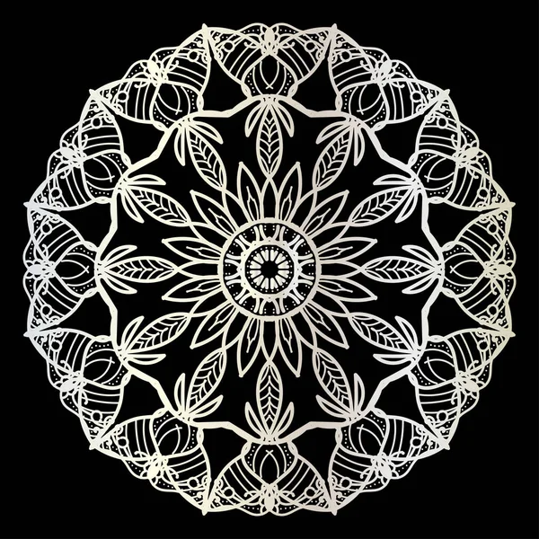 Patrón Circular Forma Mandala Para Henna — Vector de stock