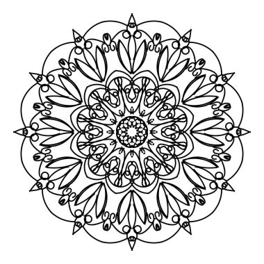 Kına için mandala şeklinde dairesel desen