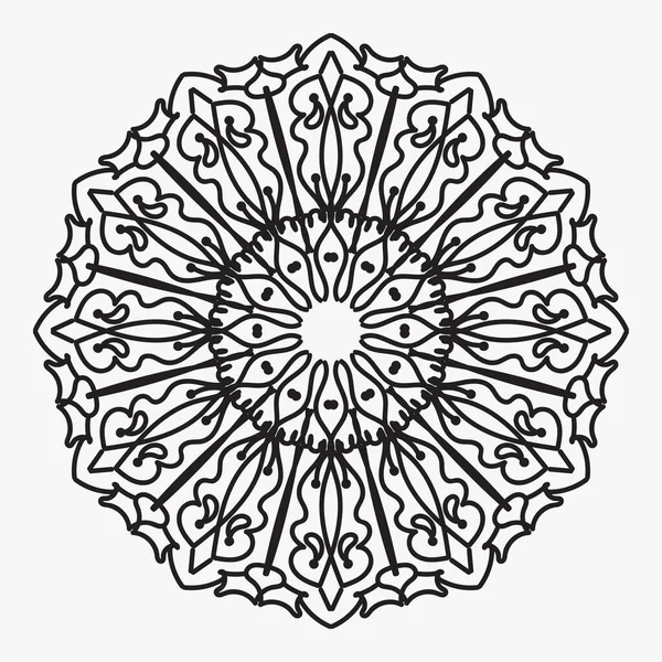 Kreisförmiges Muster Form Eines Mandalas Für Henna — Stockvektor