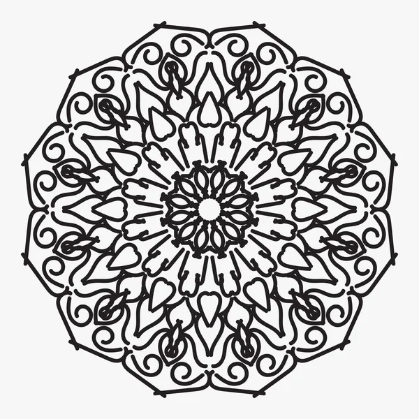 Patrón Circular Forma Mandala Para Henna — Archivo Imágenes Vectoriales