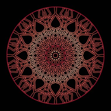 Kına için mandala şeklinde dairesel desen