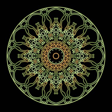 Kına için mandala şeklinde dairesel desen