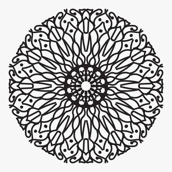 Padrão Circular Forma Uma Mandala Para Henna — Vetor de Stock