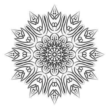 Kına için mandala şeklinde dairesel desen