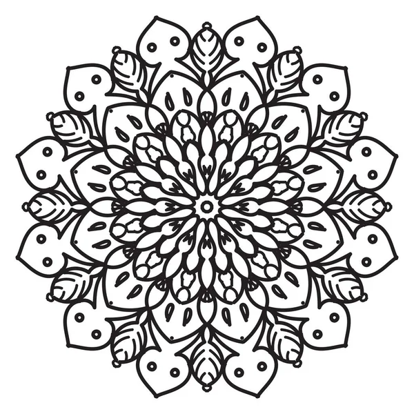 Kreisförmiges Muster Form Eines Mandalas Für Henna — Stockvektor