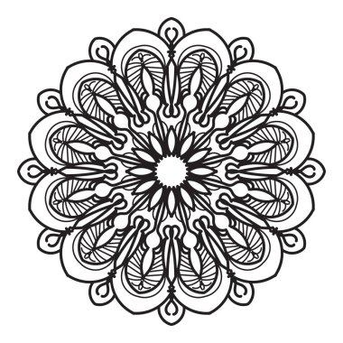 Kına için mandala şeklinde dairesel desen