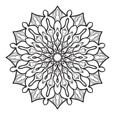 Kına için mandala şeklinde dairesel desen