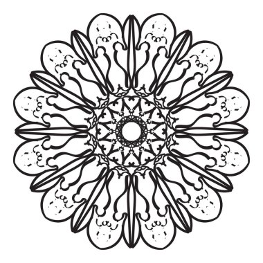 Kına için mandala şeklinde dairesel desen