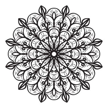 Kına için mandala şeklinde dairesel desen
