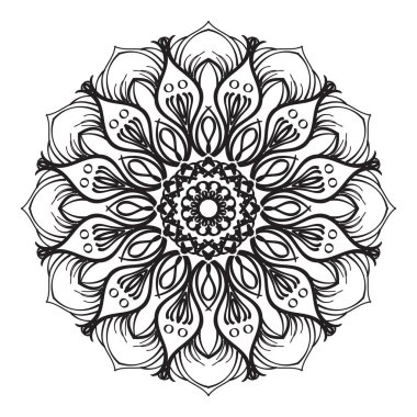 Kına için mandala şeklinde dairesel desen