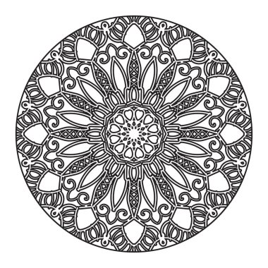 Çiçek desenli tozlu gül mandala