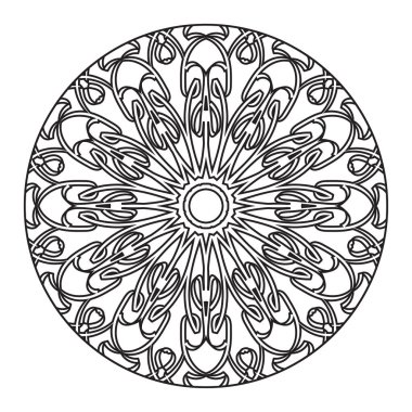 Çiçek desenli tozlu gül mandala