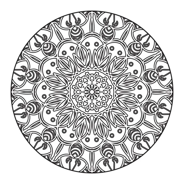 Mandala Rose Poussiéreux Doux Avec Motif Floral — Image vectorielle