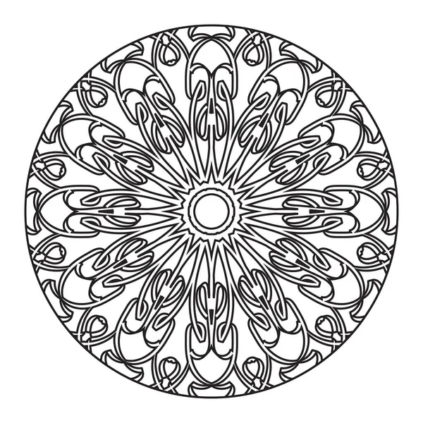 Çiçek Desenli Tozlu Gül Mandala — Stok Vektör