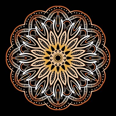 Dekoratif yuvarlak çiçekli mandala