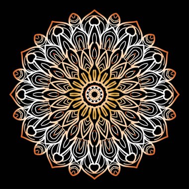 Dekoratif yuvarlak çiçekli mandala