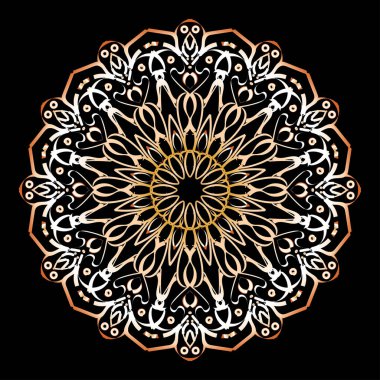 Dekoratif yuvarlak çiçekli mandala