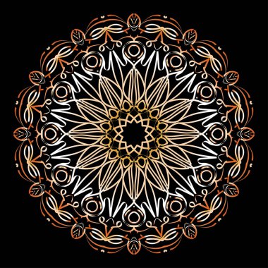 Dekoratif yuvarlak çiçekli mandala