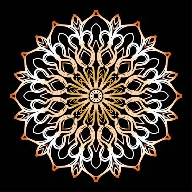 Dekoratif yuvarlak çiçekli mandala