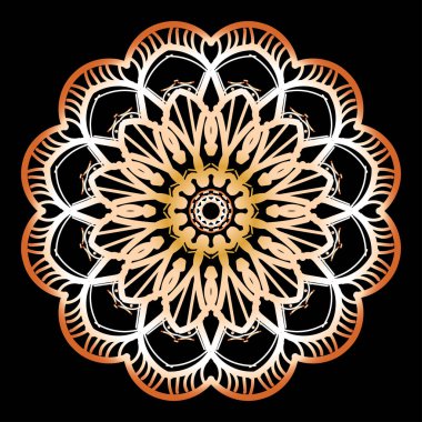 Dekoratif yuvarlak çiçekli mandala