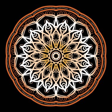 Dekoratif yuvarlak çiçekli mandala