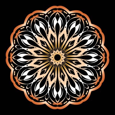 Dekoratif yuvarlak çiçekli mandala