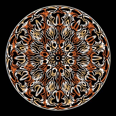 Dekoratif yuvarlak çiçekli mandala