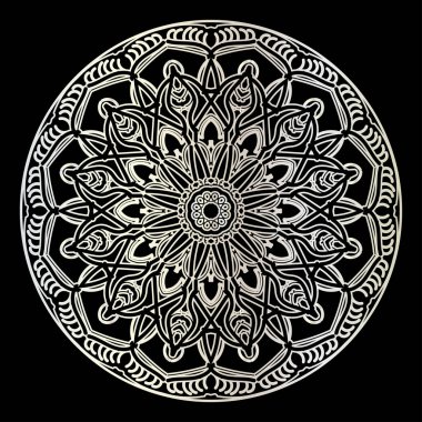 Dekoratif yuvarlak çiçekli mandala