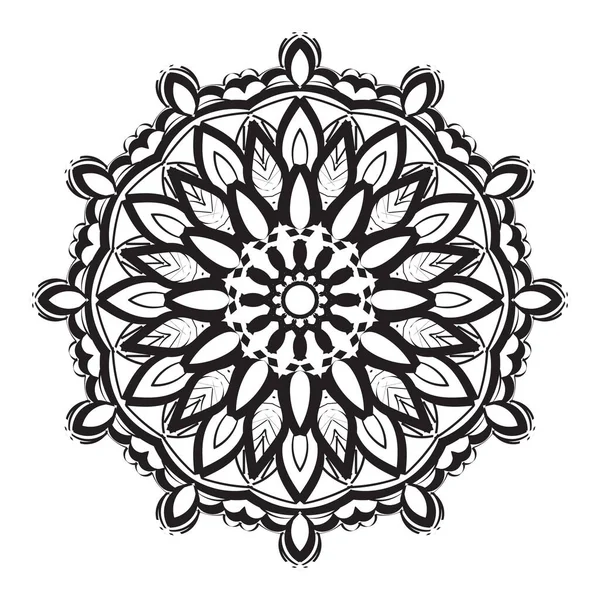 Mandala Floral Redondo Decorativo — Vector de stock