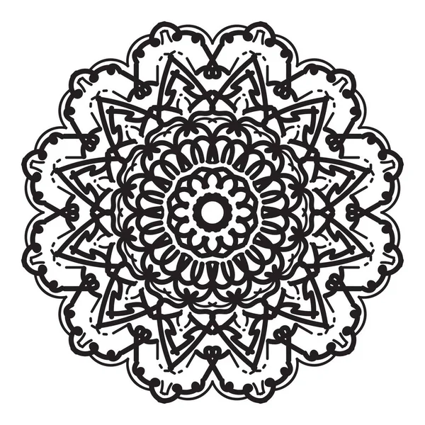 Ornament Schwarz Weiße Karte Mit Mandala — Stockvektor
