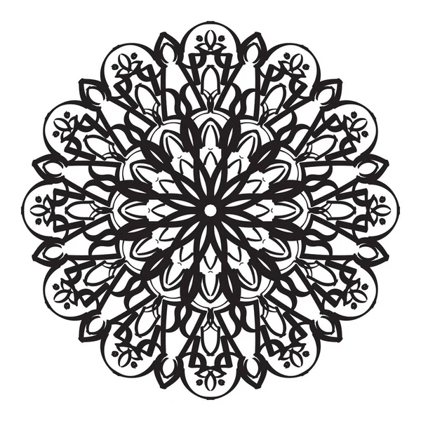 Ornament Schwarz Weiße Karte Mit Mandala — Stockvektor