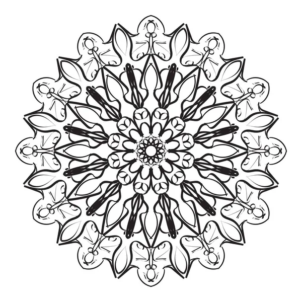 Ornament Black White Card Mandala — Stock Vector