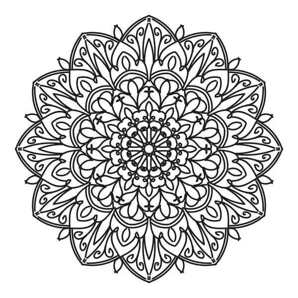 Ornamento Cartão Branco Preto Com Mandala — Vetor de Stock