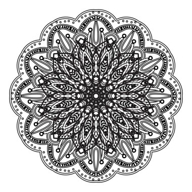 Mandala ile siyah beyaz kart takın