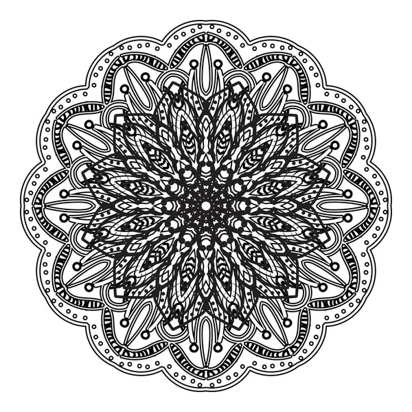 Ornament Zwart Witte Kaart Met Mandala — Stockvector