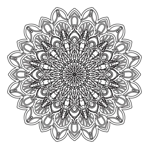 Ornament Zwart Witte Kaart Met Mandala — Stockvector