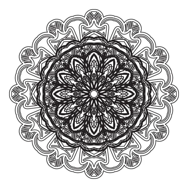 Ornament Zwart Witte Kaart Met Mandala — Stockvector