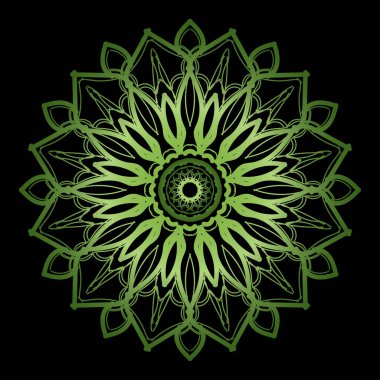 Kına dövmesi süslemesi için çiçekli dairesel desen.